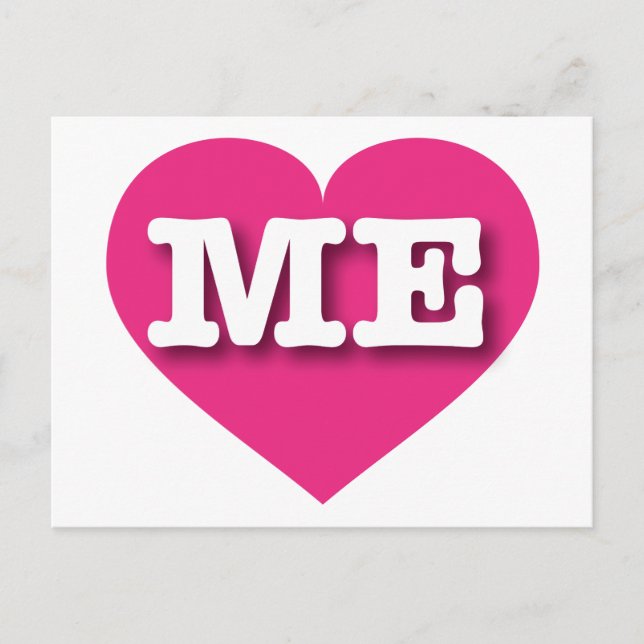 I love Maine - ME hot pink heart Postcard (Front)
