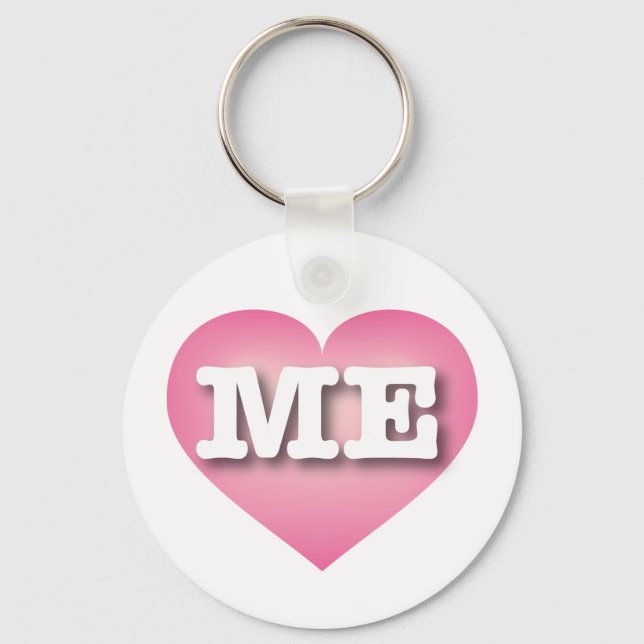 I love Maine - ME pink fade heart Keychain (Front)