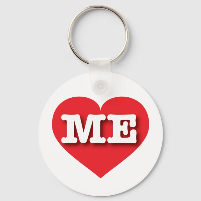 I love Maine - ME red heart Keychain (Front)