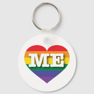 I Love Maine Rainbow Heart Keychain