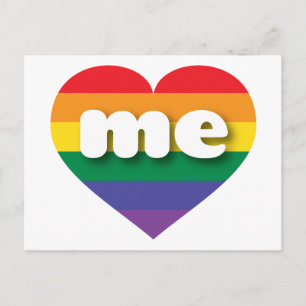 I Love Maine Rainbow Heart Postcard