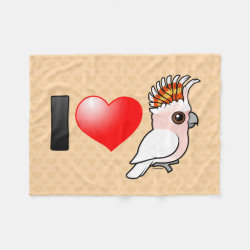 I Love Major Mitchell's Cockatoos Fleece Blanket, 30