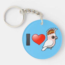I Love Major Mitchell's Cockatoos Circle Keychain (double-sided)