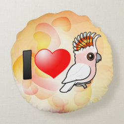 I Love Major Mitchell's Cockatoos Round Throw Pillow (16