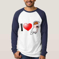 I Love Major Mitchell's Cockatoos Men's Canvas Long Sleeve Raglan T-Shirt