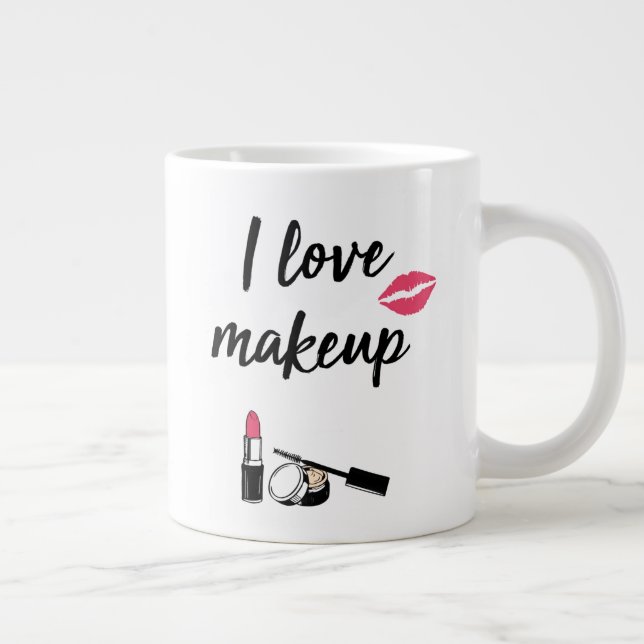 I Love Makeup Giant Coffee Mug (Right)