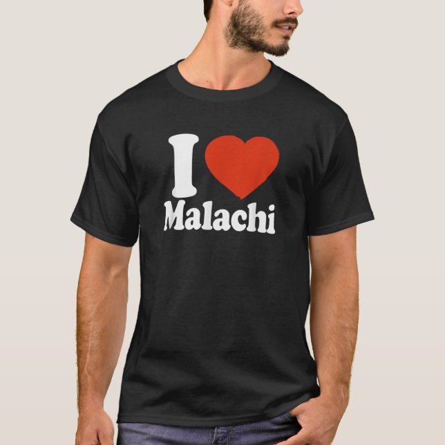 I Love Malachi I Heart Malachi Red Heart Valentine T-Shirt (Front)