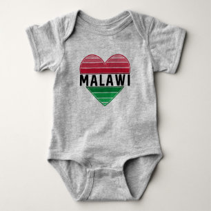 I Love Malawi, Malawian Heart Baby Bodysuit