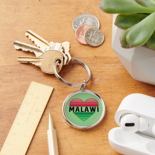 I Love Malawi, Malawian Heart Keychain (Desk)