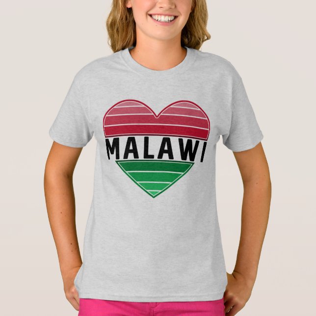 I Love Malawi, Malawian Heart T-Shirt (Front)