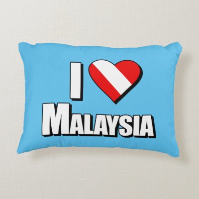 I Love Malaysia Diving Accent Pillow