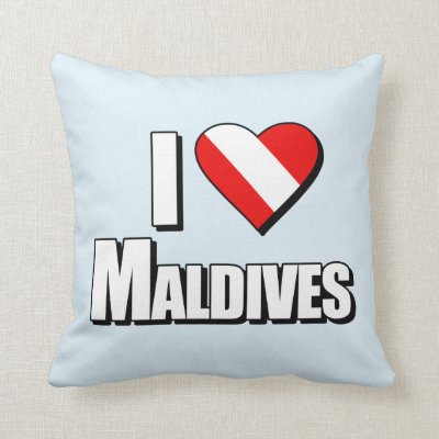 I Love Maldives Diving Throw Pillow