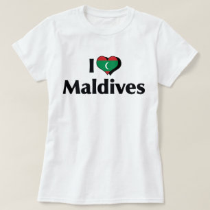 I Love Maldives Flag T-Shirt