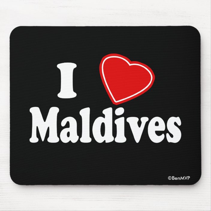 I Love Maldives Mouse Pad