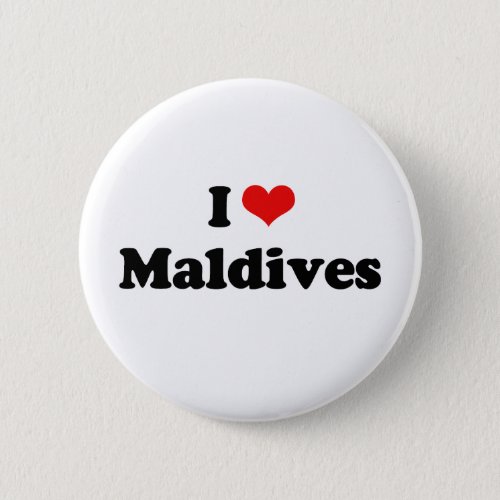 I Love Maldives Tshirt Button