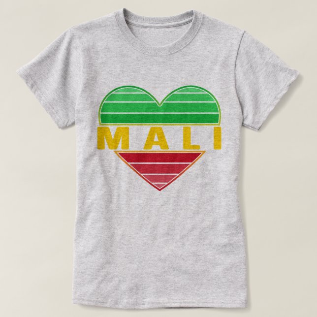 I Love Mali, Malian Heart T-Shirt (Design Front)
