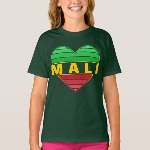 I Love Mali Malian Heart T_Shirt