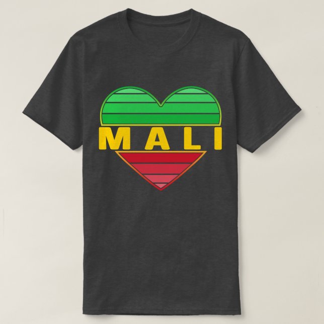 I Love Mali, Malian Heart T-Shirt (Design Front)