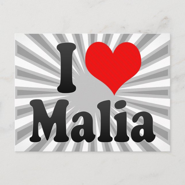 I love Malia Postcard (Front)