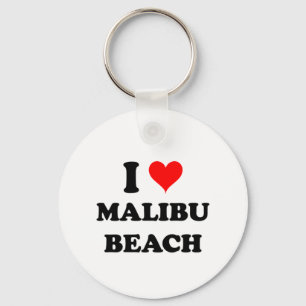 I Love Malibu Beach California Keychain