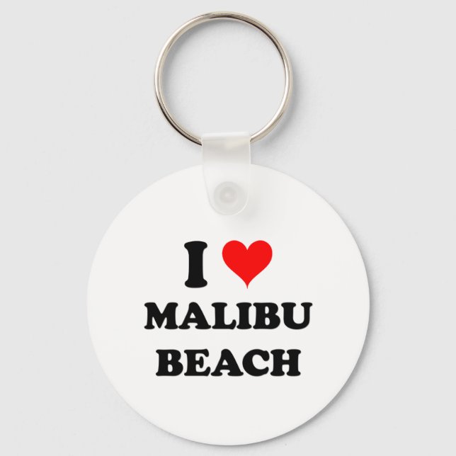 I Love Malibu Beach California Keychain (Front)