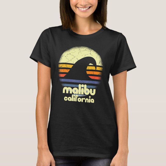 I Love Malibu Beach California Ocean Wave Ca T-Shirt (Front)