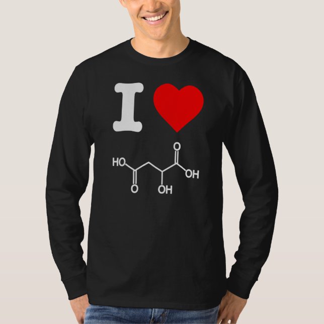 I Love Malic Acid Exfoliate Skincare Chemistry Ner T-Shirt (Front)