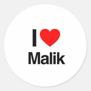 i love malik classic round sticker