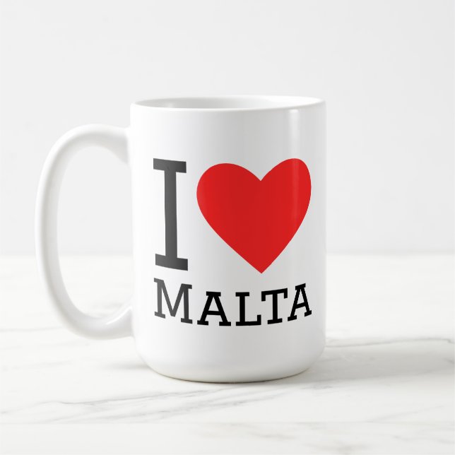 I love Malta square sticker Coffee Mug (Left)