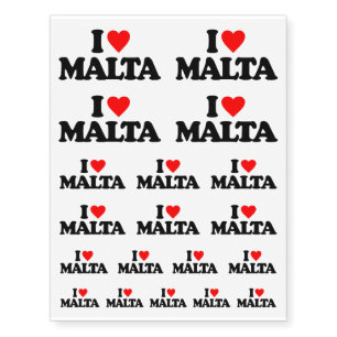I LOVE MALTA TEMPORARY TATTOOS