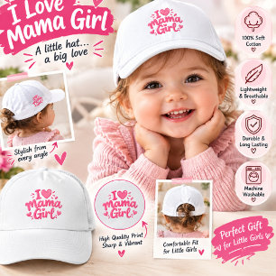 I Love Mama Girl Pink Baby Girl Hat – Cute Mommy &