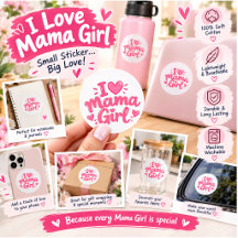 I Love Mama Girl Pink Sticker – Cute Mommy & Daugh