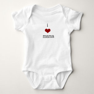 I love mama mommy mom mother mum red heart baby bodysuit