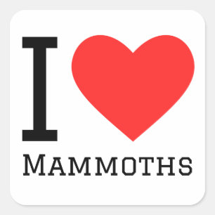 I love mammoths square sticker
