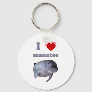 I Love Manatee Keychain