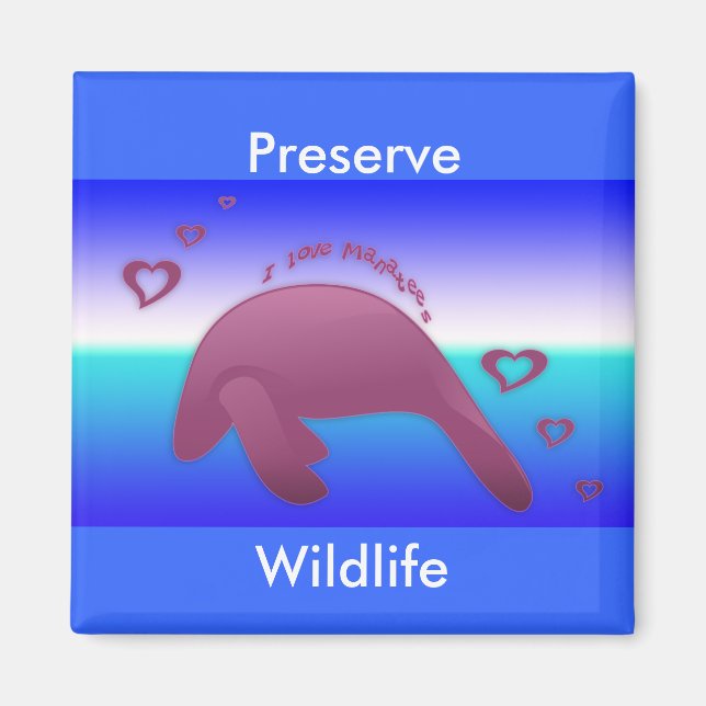 I Love Manatee Magnet (Front)