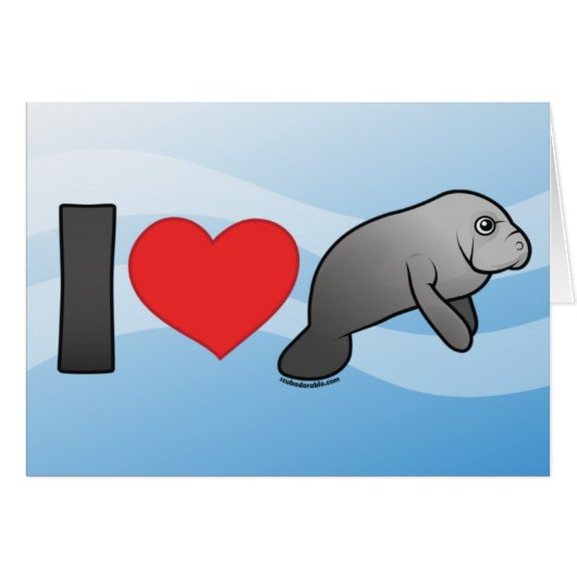 I Love Manatees Cards (Front Horizontal)