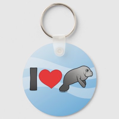 I Love Manatees Keychain