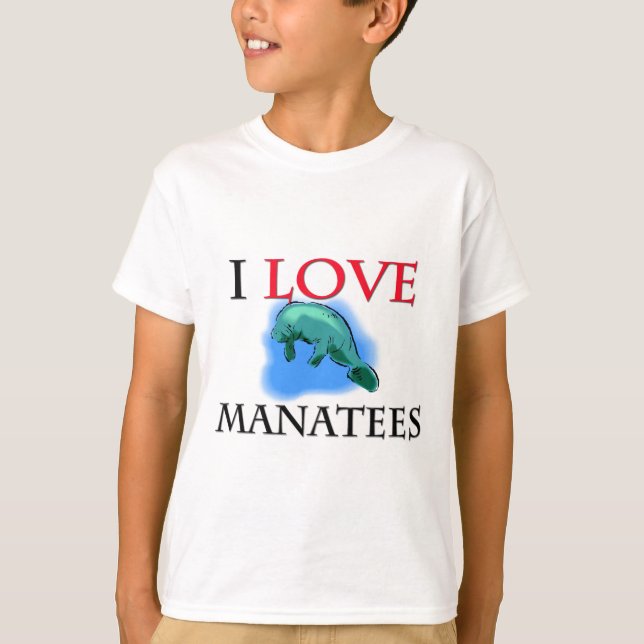 I Love Manatees T-Shirt (Front)