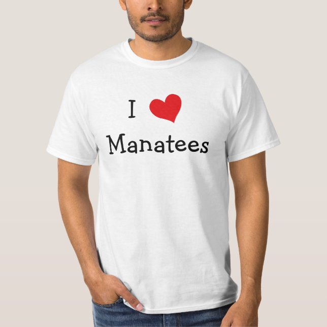 I Love Manatees T-Shirt (Front)