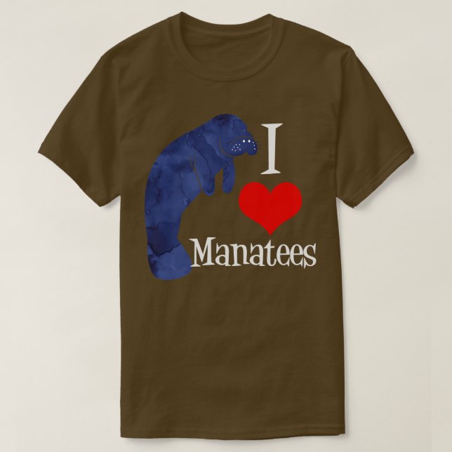 I Love Manatees T-Shirt (Design Front)