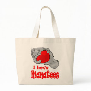 I Love Manatees Tote Bag bag