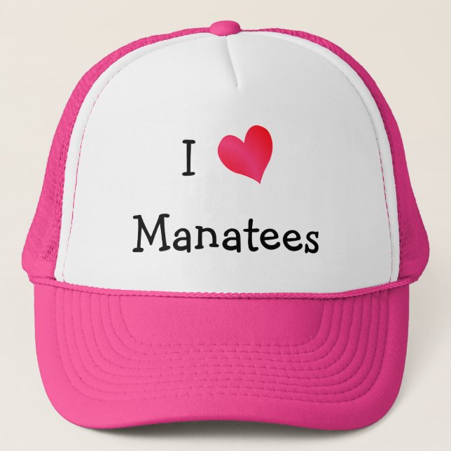 I Love Manatees Trucker Hat (Front)
