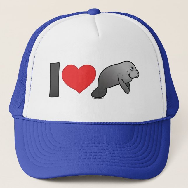 I Love Manatees Trucker Hat (Front)