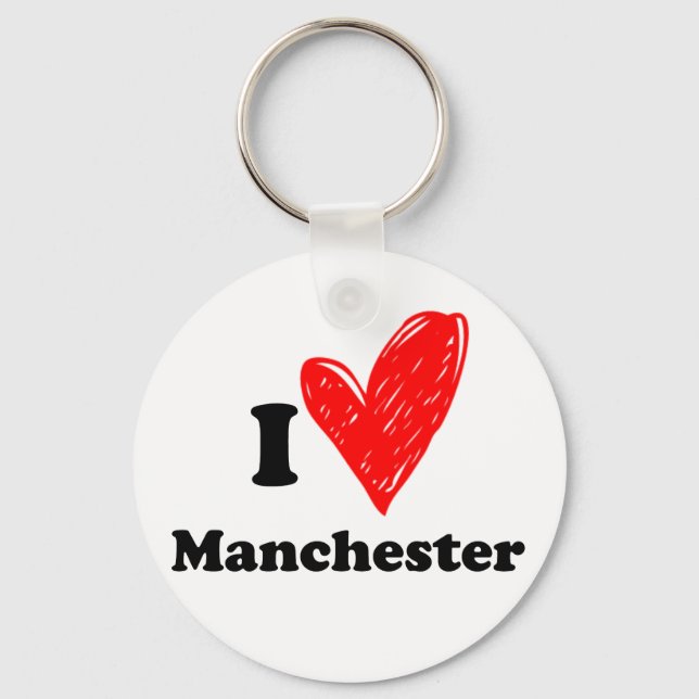I love Manchester Keychain (Front)