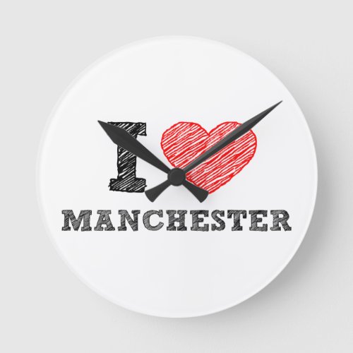 I_love_Manchester Round Clock