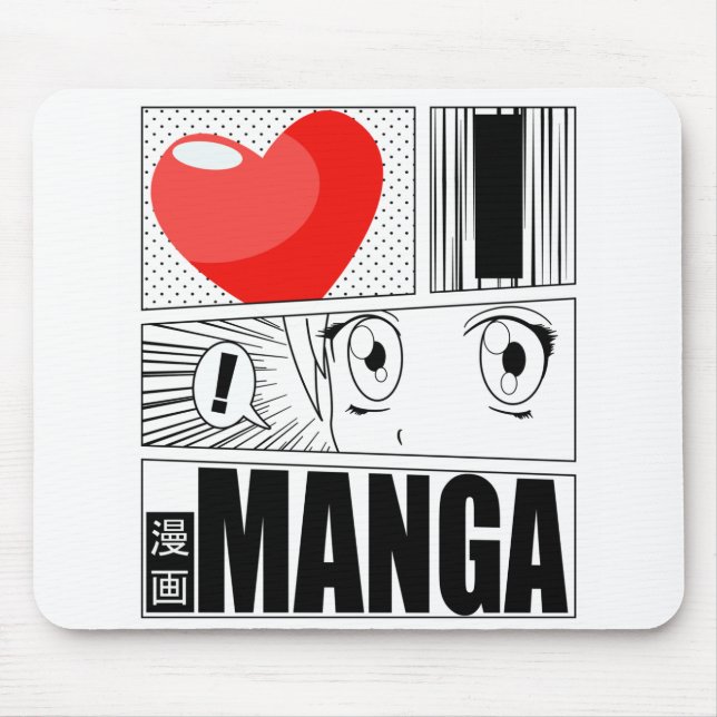 I LOVE MANGA MOUSE PAD (Front)