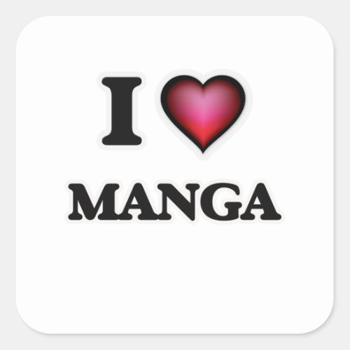 I Love Manga Square Sticker