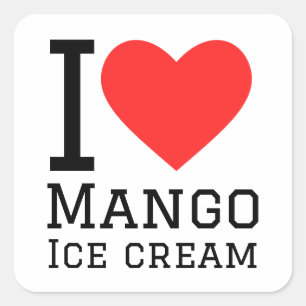 I love mango ice cream square sticker