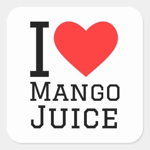 I love mango juice square sticker
